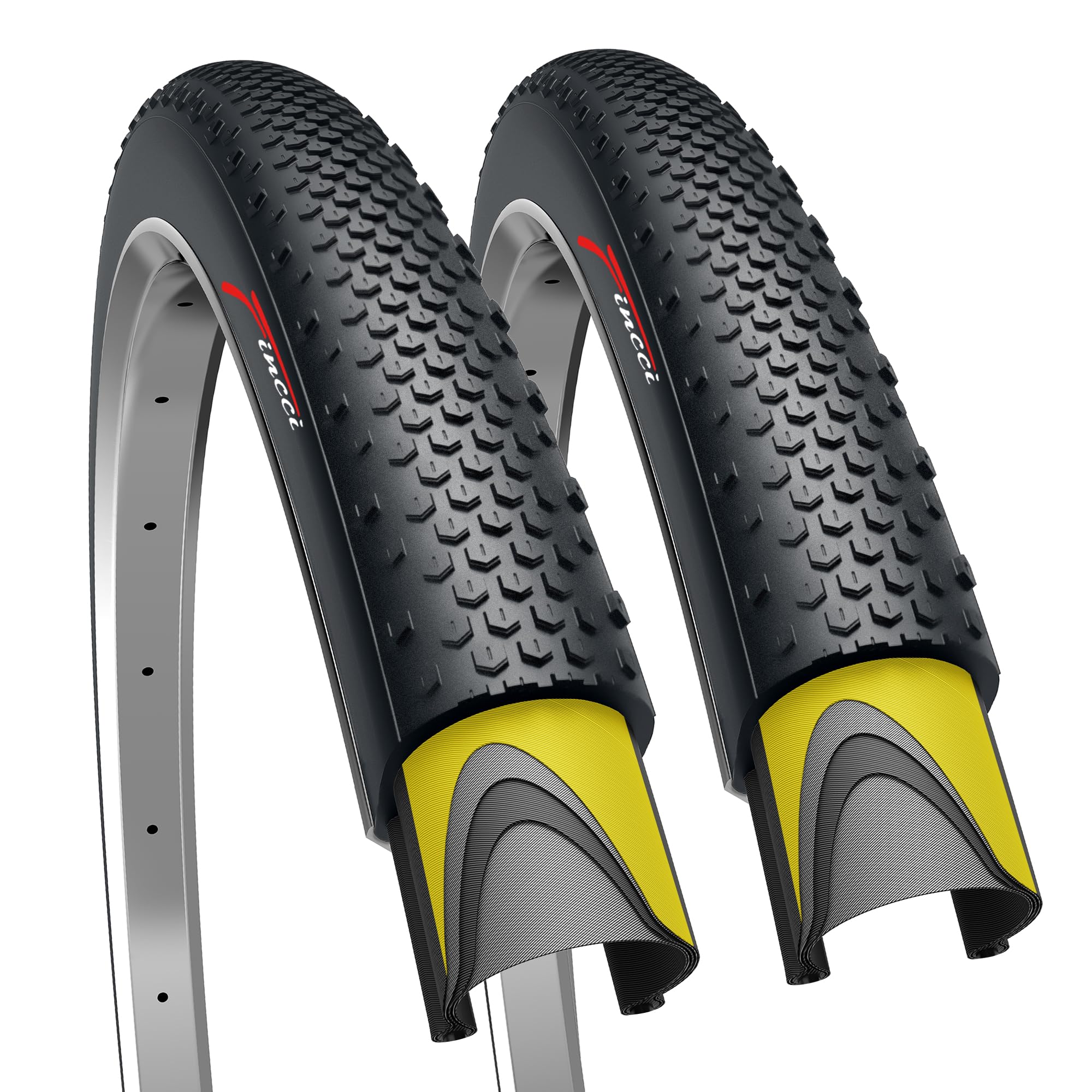 Fincci 700 x 38c Foldable Tyre 40-622 with 1mm Antipuncture Protection for Gravel Cycle Electric Cyclocross MTB Cross Hybrid Bike Bicycle