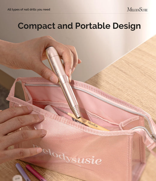 MELODYSUSIE Sheen Electric Nail Files 20000RPM for Beginners, Professional Compact Nail Drill Machine Set for Acrylics Nails, Efile with Nail Clippers Manicure and Pedicure Set, with UK Plug, Gold