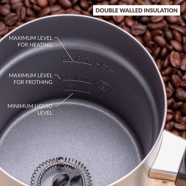 Andrew James Multi-Functional Electric Milk Frother & Milk Steamer, 500W 300ml 5 Functions 1 Touch Operation, Non-Stick, Hot Chocolate Heater, Milk