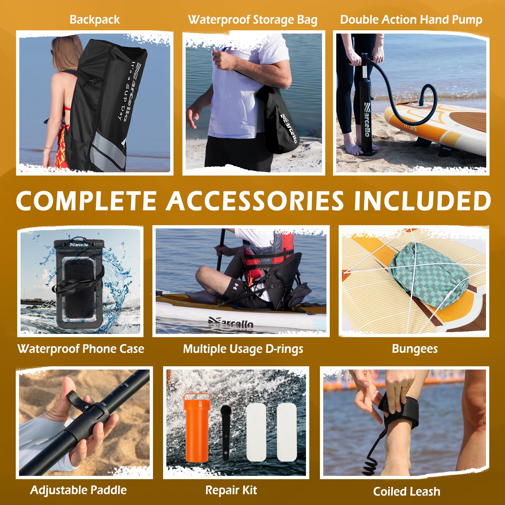 Baudelio Paddle Board, Inflatable Stand UP Paddle Board, 11’x 34”x 6” Paddle Board with Backpack, Hand Pump, Storage Bag, Phone Case, Ultra-Light Paddle Board for Adults