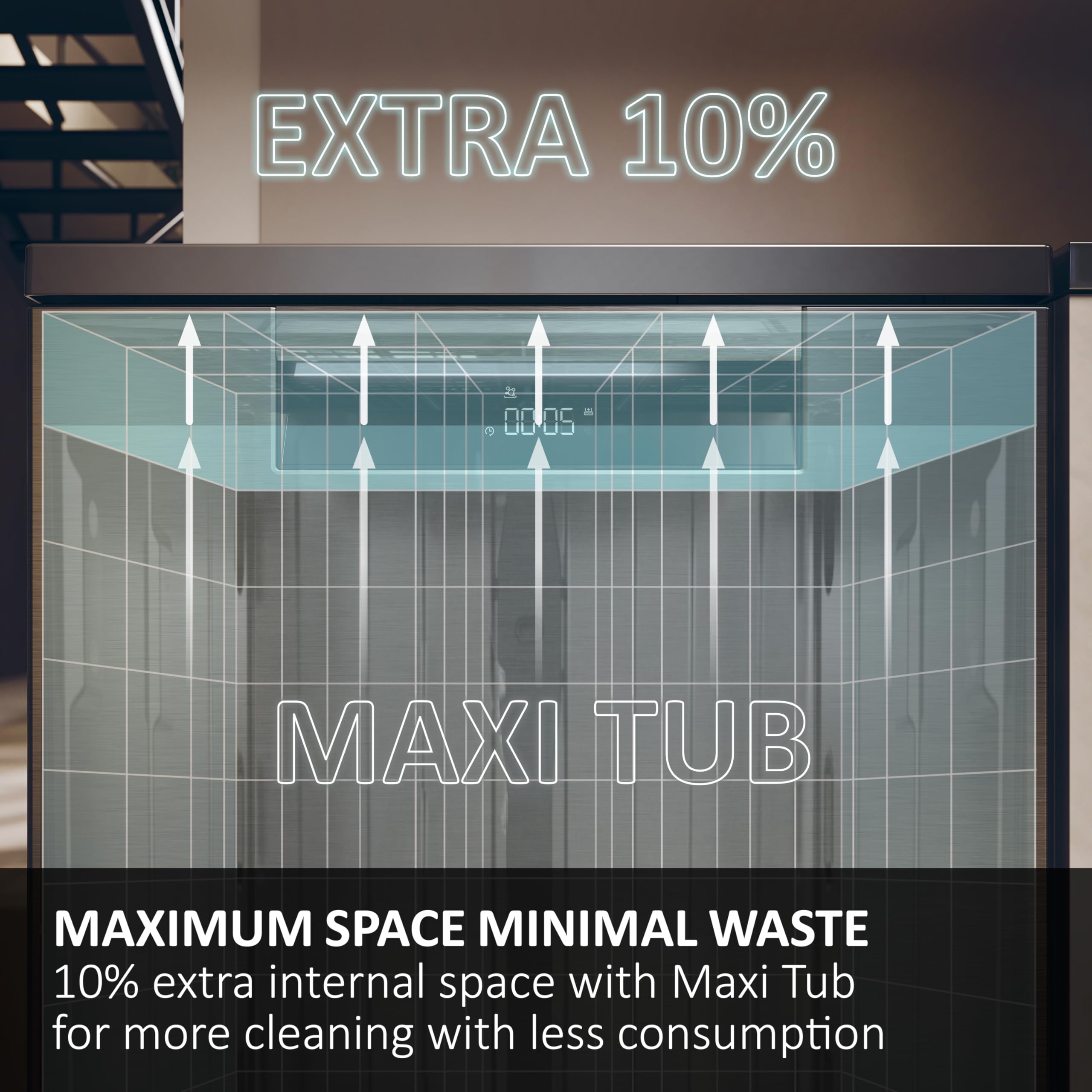 Haier XI1C3TB2FB-80 I-Pro Shine Series 4 Integrated Dishwasher, 11 place Setting, Black Bezel, C Rated