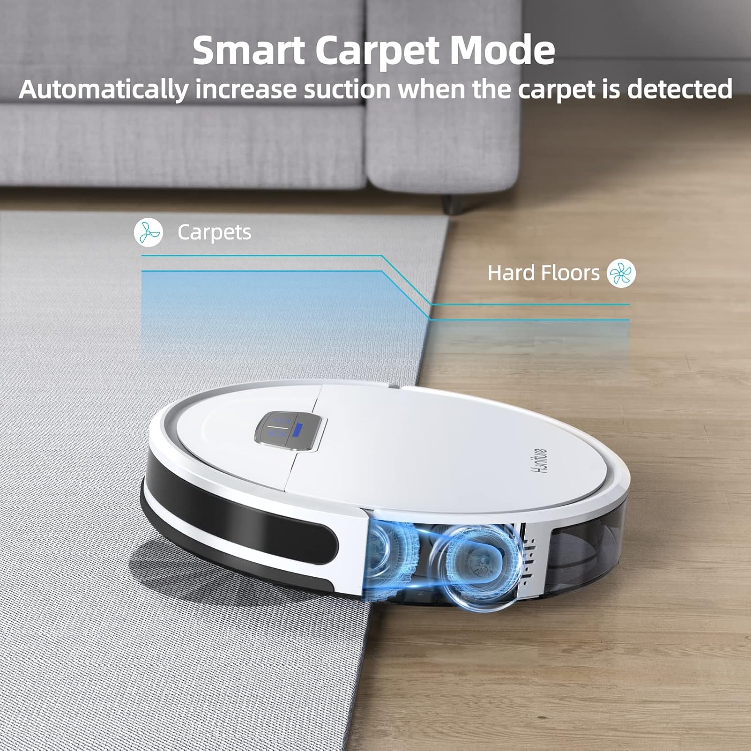 HONITURE Robot Vacuum Cleaner with Mop, G20 Robotic Vacuums with Mapping, 3000Pa Strong Suction, Carpet Booster, Wi-Fi/APP/Alexa/Remote, Ideal for Pet Hair, Hard Floor and Carpet, 7.6cm Thin