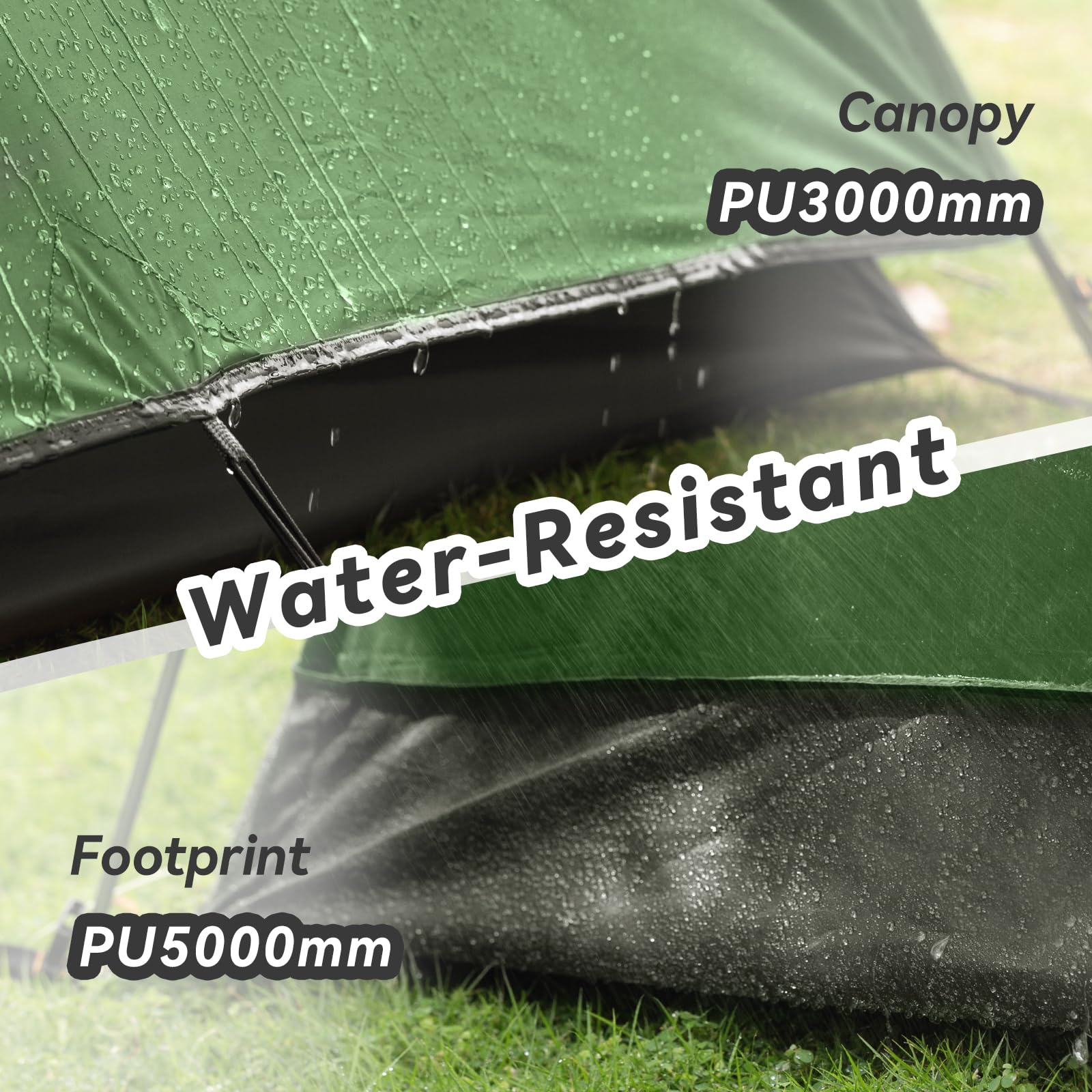 Forceatt Tent, 2-4 Man Tent for Camping, Easy Setup Lightweight Two Doors PU3000mm Waterproof Dome Tent, Windproof Instant Outdoor Tent Suitable for Traveling, Beach, Camping, Hiking, Mountaineering