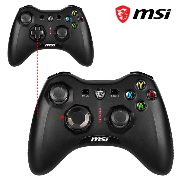 MSI FORCE GC20 V2 WHITE Wired PC Gamepad Controller - Interchangeable D-Pad Covers, Dual Vibration Motors, USB 2.0 - Wired
