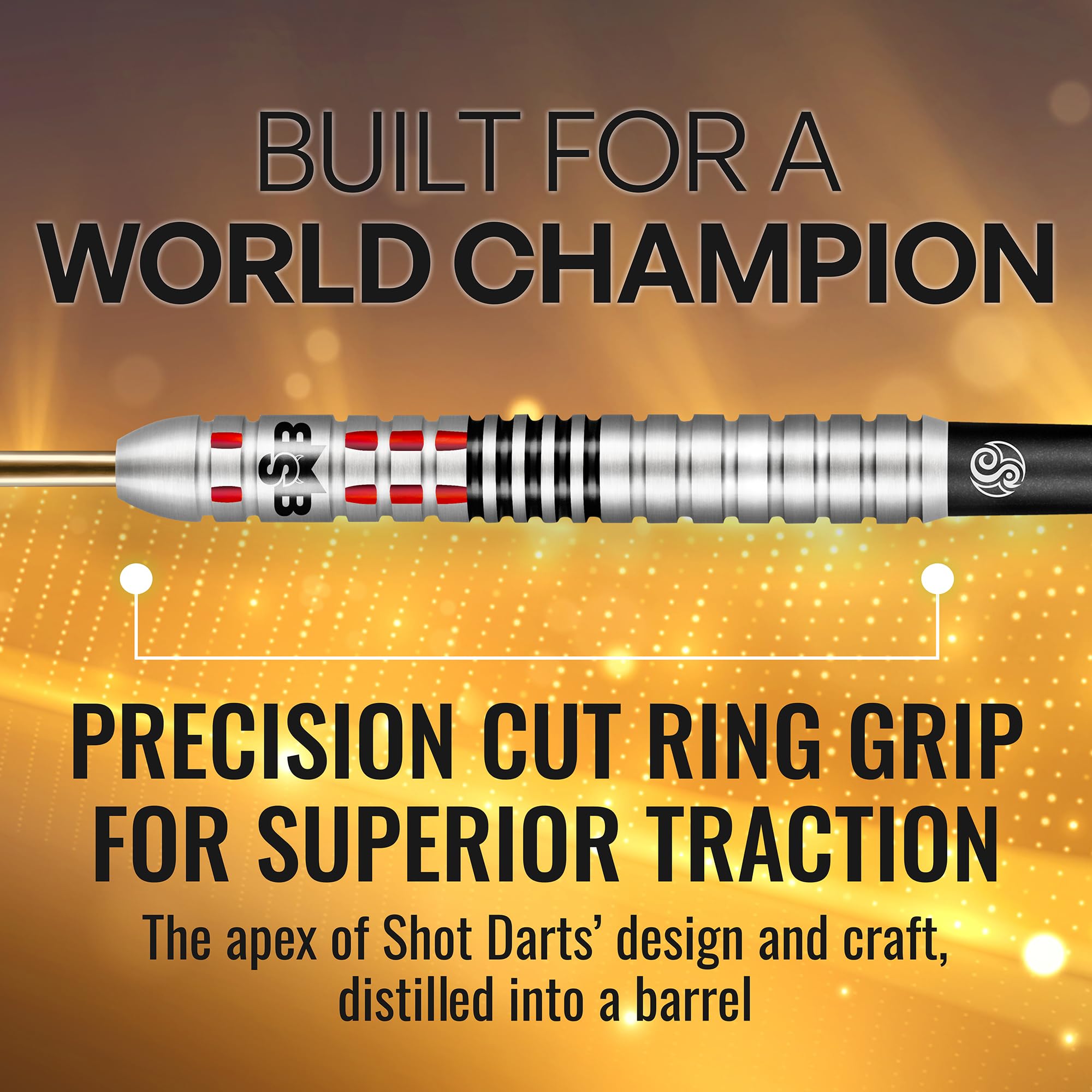 Shot! Darts Michael Smith Achieve Center Weighted 90% Tungsten Pro Throwing Darts Steel Tip Set Professional Made in New Zealand (25, Grams)