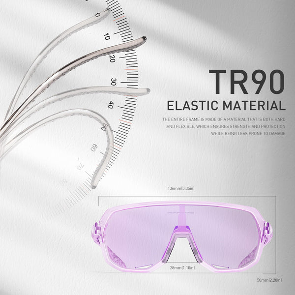 KAPVOE Photochromic Cycling Glasses for Men Women Mountain Bike Sunglasses Sports Goggles for MTB Running Baseball UV Protection