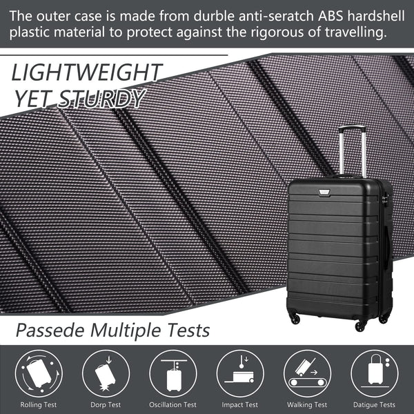 COOLIFE Suitcase Trolley Carry On Hand Cabin Luggage Hard Shell Travel Bag Lightweight with TSA Lock and Durable 4 Spinner Wheels (Lemon Yellow, L(77cm 93L))