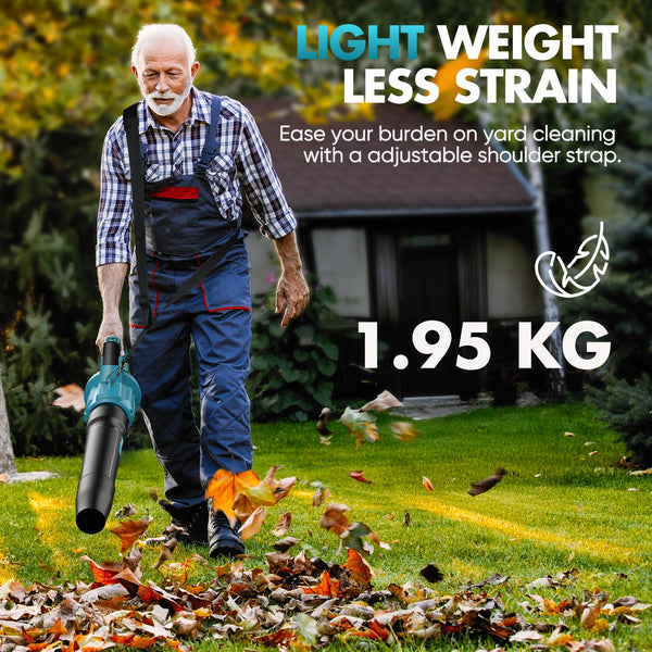 Leaf Blower Cordless, 8000mAh Battery with Fast Charger, Lightweight Electric Garden Blowers with Turbo Boost, 257 km/h & 3 Speed Levels for Lawn Care,Yard,Garage,Leaves,Snow,Dust,and Debris Removal