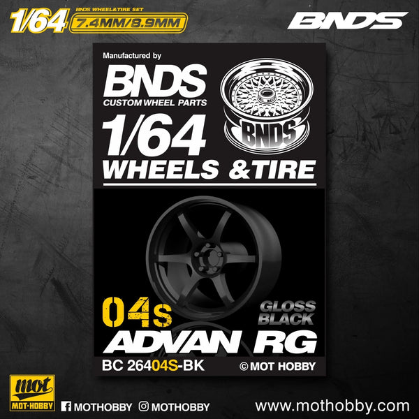 BNDS 1/64 Wheels With Rubber Tires ABS Assembly Rims Modified Parts for 1:64 Model Car VIP Style Detail-up Set New Clearance