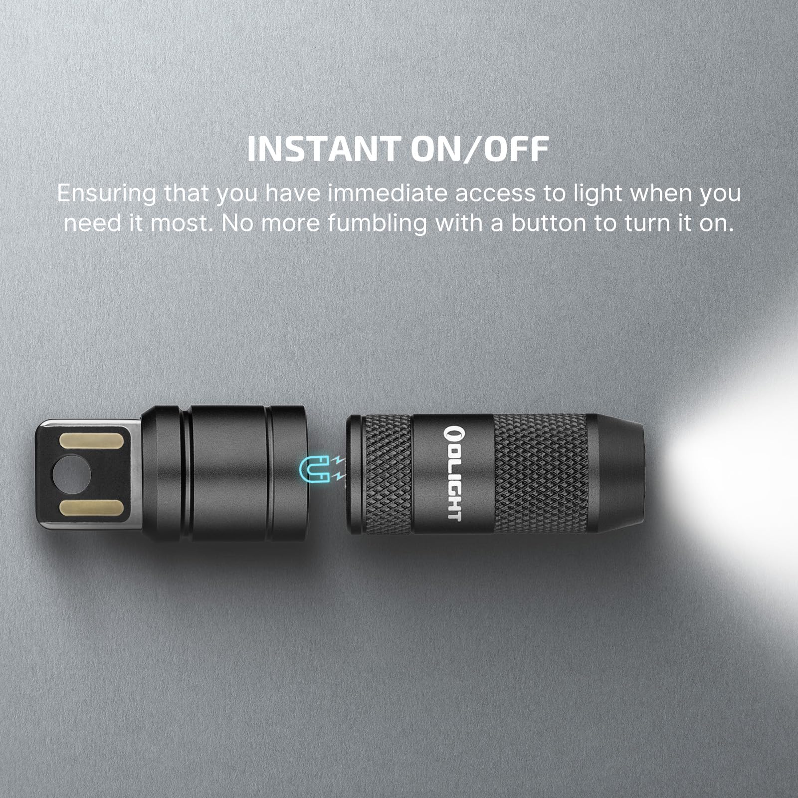 OLIGHT IMINI 2 Keychain Light 50 Lumens EDC Rechargeable Mini Torch, Magnetic Base Lamp with Integrated USB Plug, High Performance Compact LED Flashlight for Daily Carry (Dream Blue)