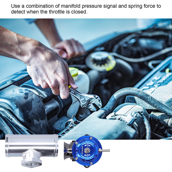 Turbo Blow Off Valve kit, Akozon Universal SDD‑BOVGRSBL FPG250 Aluminium Billet Turbo Blow Off Valve with 2.5in Flange Pipe Type‑RS(Purple)