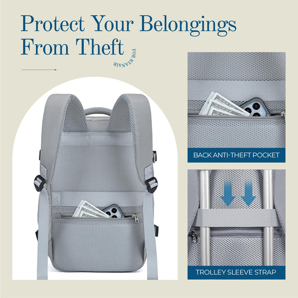 Cabin Bag 45x36x20 for New Easyjet, Underseat Cabin Luggage Bags Carry on Travel Backpack Cabin Size for Airplanes, 30L Hand Luggage Suitcase Water Resistant Laptop Backpacks Black