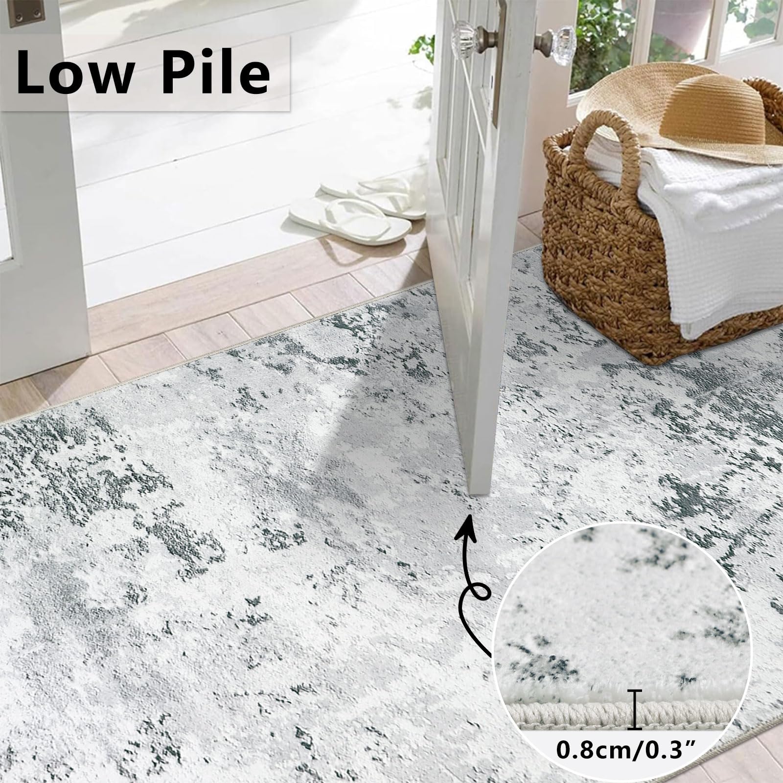 Homcomodar Abstract Runner Rug for Entryway 80x300cm Extra Long Modern Rug Runners Faux Woolen Bedroom Rug Floor Carpet Runner Non Shedding Throw Rugs