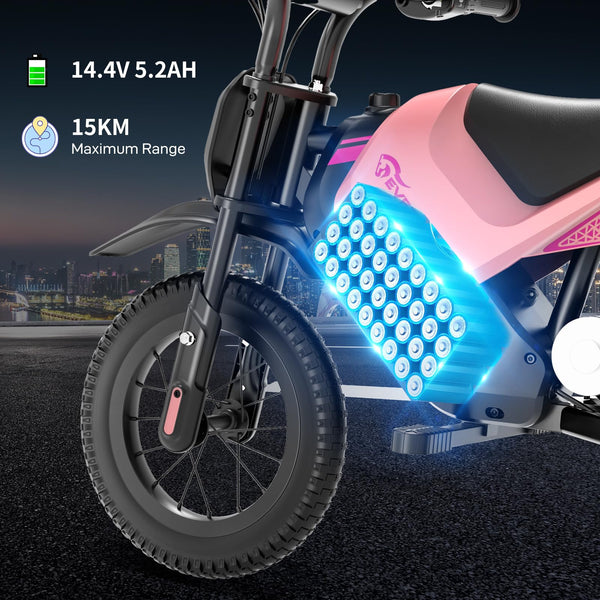 EVERCROSS EV05M Electric Motorcycle for Kids, 150W Kids Ride On Motor-cycle, 8/16 km/h Speed Modes & 15 km Long-Range Electric Motorcycle, 12'' Moto Cross for Children Aged 3-12 Years