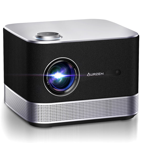 NetfIix Officially & DoIby Audio,AURZEN 4K Supported Smart Projector with Auto Focus & Keystone, +100% Lumens, HDR 10 60Hz WiFi Bluetooth Outdoor Projector for Smartphone/USB/HDMI/USB