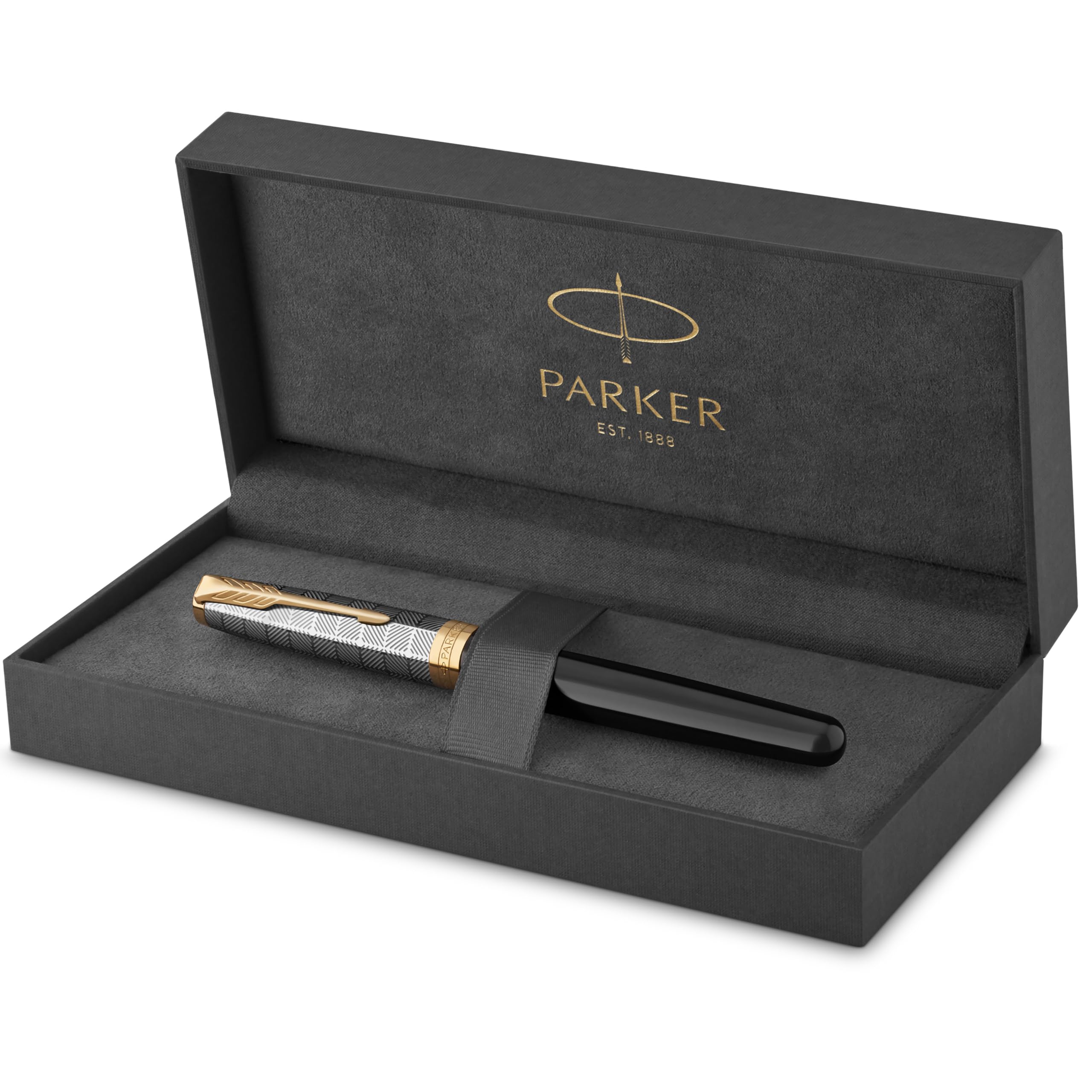 Parker Sonnet Ballpoint Pen | Stainless Steel with Gold Trim | Medium Point | Handwriting Pens & Stationery Supplies | Black Ink | Gift Box