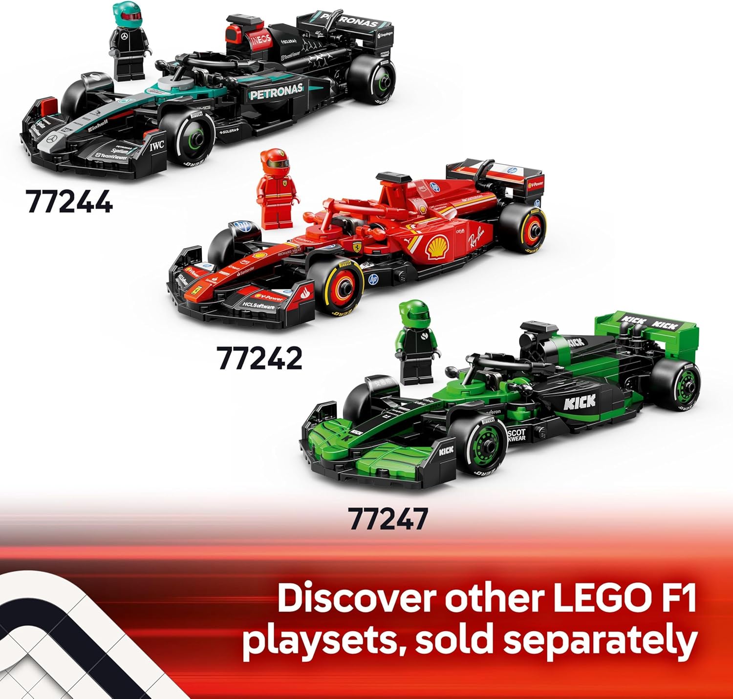 LEGO Speed Champions Mercedes-AMG F1 W15 Race Car Toy with a Collectible Formula 1 Driver Minifigure - Model Kits for 10+ Year Old Boys & Girls or Adult Motorsport Fans 77244