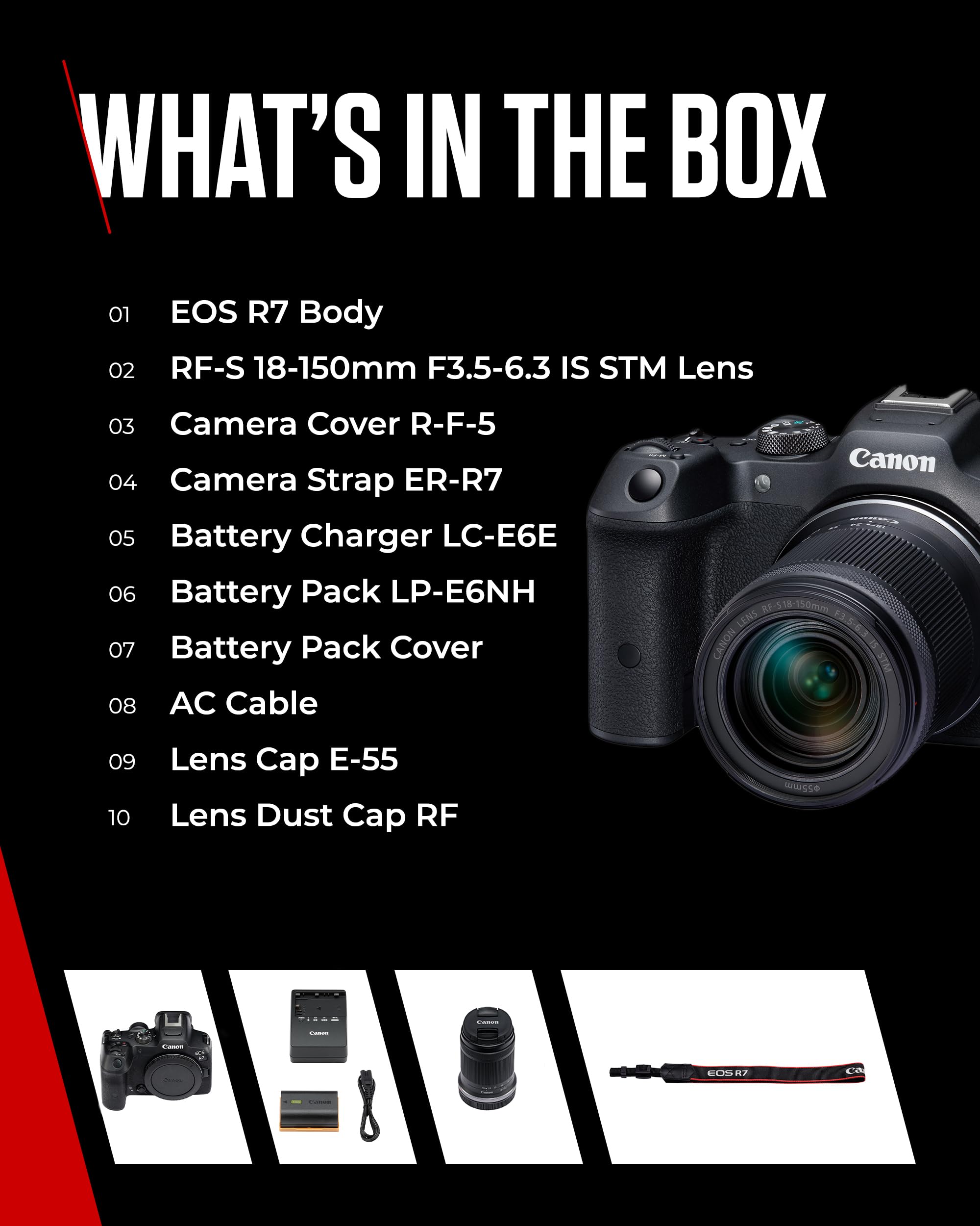 Canon Mirrorless Cameras EOS R7 Body - 32.5 MP APS-C Sized Image Sensor - Dual Pixel CMOS AF II - 4K UHD Video - In-Camera Compositing - LCD Touchscreen - UVC/UAC Compatible