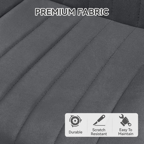 Hawthyhome Dining Chairs Set of 4 |Upholstered Chairs with 10cm Thick Seat Cushion •Upholstered Fabric Dining Chair •Kitchen Chair with Backrest •Modern Armchairs with Metal Legs •Dark Grey