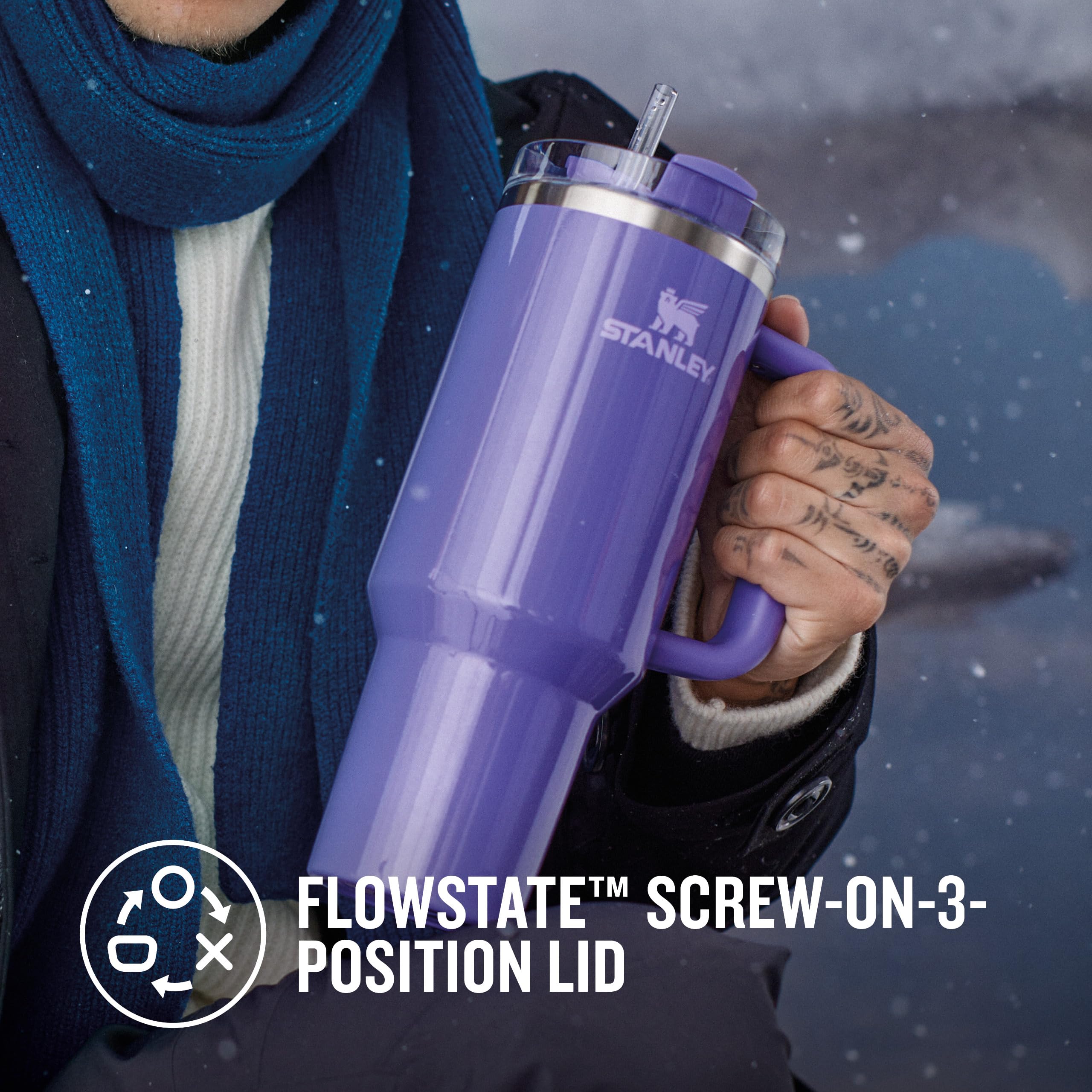 STANLEY Quencher H2.0 Flowstate Tumbler 1.2L - Cold for 11 Hours - Iced for 48 Hours - Metal Water Bottle with Straw, Handle and Lid - Dishwasher Safe - Travel Mug for Cold Drinks