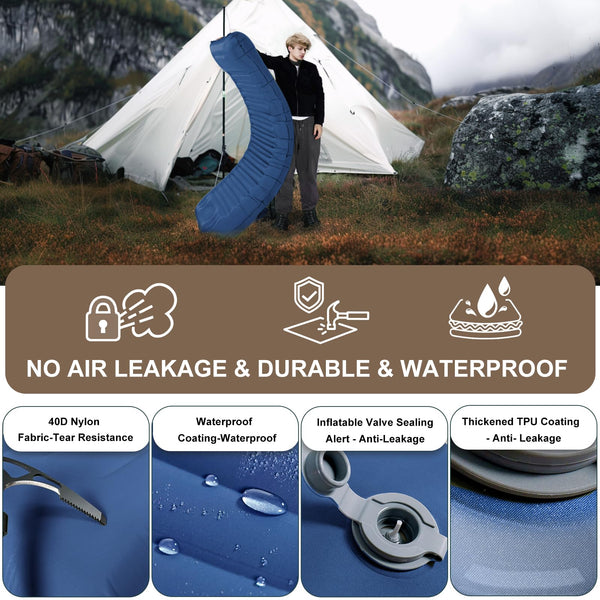 Origem Self Inflating Camping Mat - 14CM Upgraded Sleeping Mat with Built-in Pump, Ultralight Inflatable Mattress, Sleeping Pad for Outdoor Camping, Backpacking, Hiking, Traveling