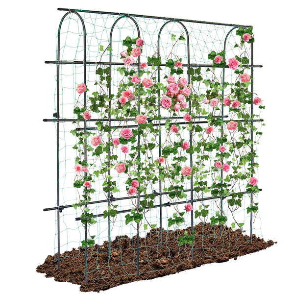 6?6 Feet Garden Trellis for Climbing Plant, Kalolary Large Garden Cucumber Trellis U-Frame Vegetable Beans Fruit Grow Trellises Rustproof Metal Plant