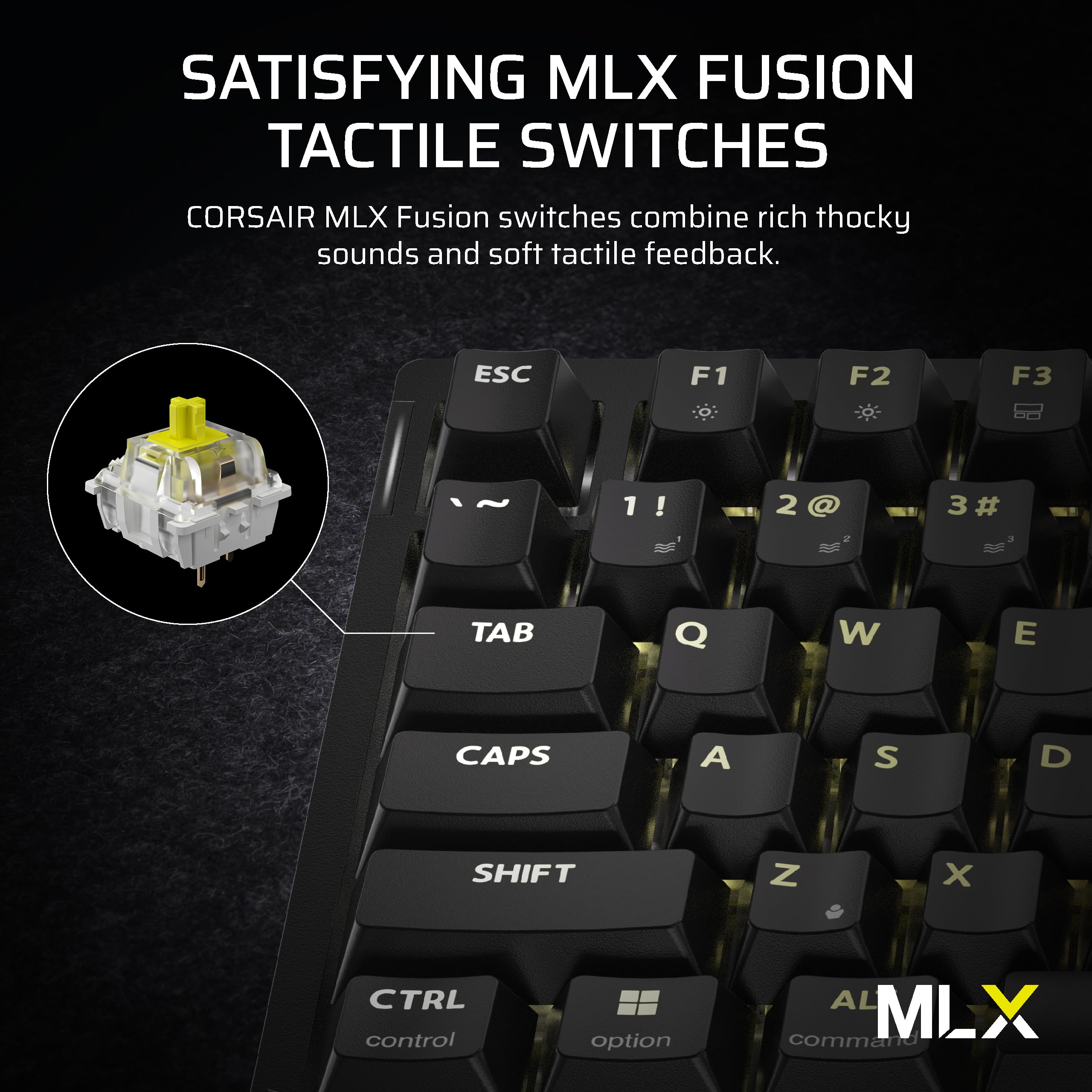 Corsair K65 PLUS WIRELESS 75% RGB Hot-Swappable Mechanical Gaming Keyboard – Pre-Lubricated MLX Fusion Tactile Switches – Dual-Layer Sound Dampening – PBT Keycaps – QWERTY UK – Black