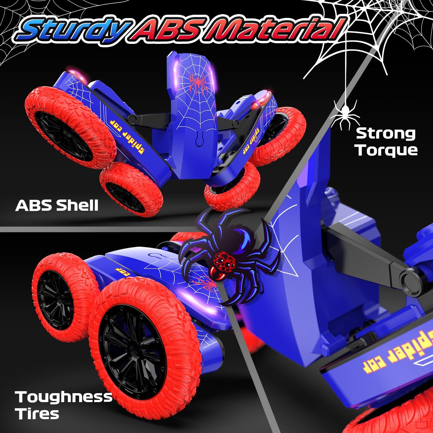 DEERC RC Cars Remote Control Car 1:14 Off Road Monster Truck,Metal Shell 4WD Dual Motors LED Headlight Rock Crawler,2.4Ghz All Terrain Hobby Truck with 2 Batteries for 90 Min Play,Boy Adult Gifts