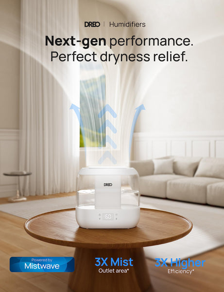 Dreo Smart Humidifier for Bedroom, 4L Cool Mist Humidifier for Home Baby, Humidity Sensor, Auto Mode, 32H Last, Oil Diffuser, 28dB Quiet Ultrasonic