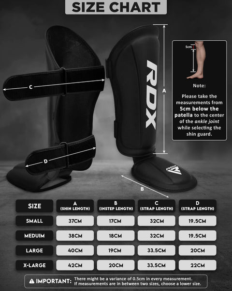 RDX Shin Guard MMA Instep Leg Pads Protective Gear Thai Boxing Training Kickboxing., Black, XL