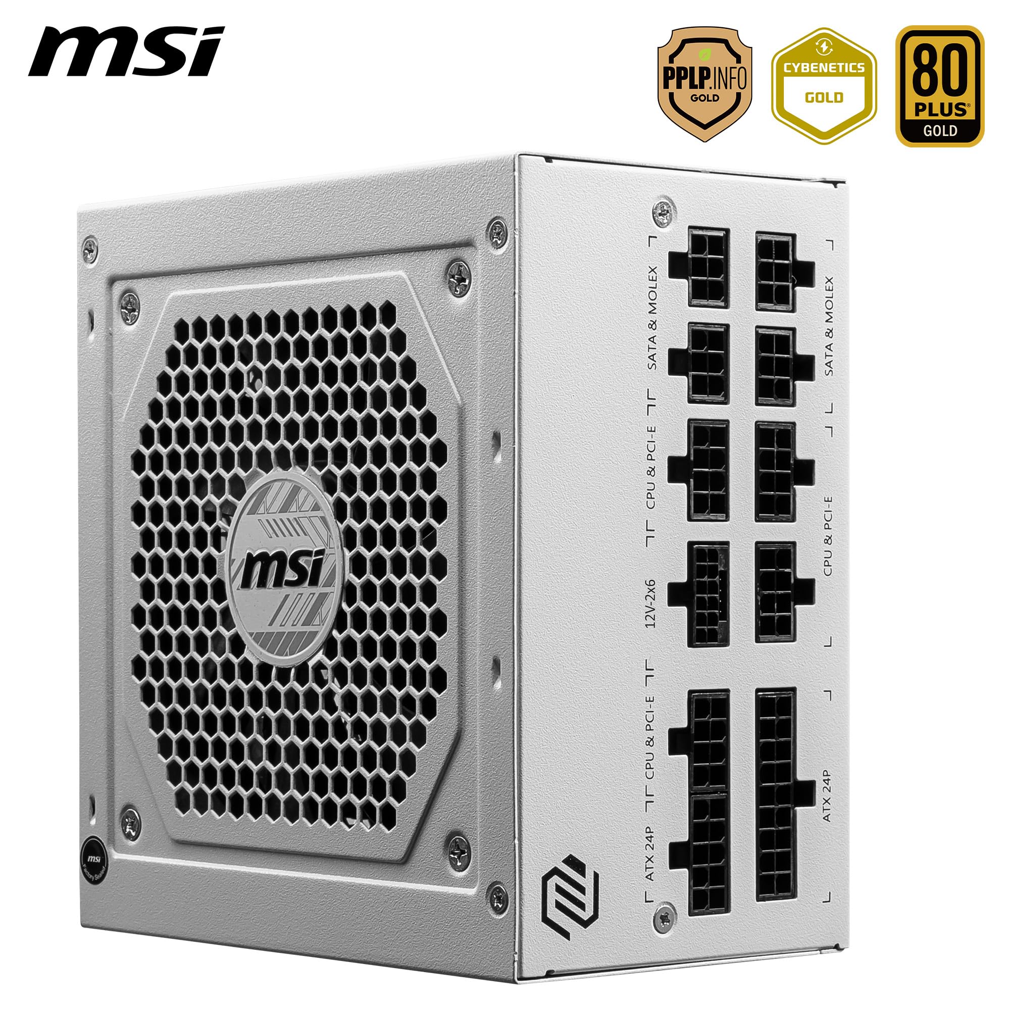 MSI MPG A1000G PCIE5 Power Supply Unit, UK Plug - 1000W, 80 Plus Gold Certified, Fully Modular ATX 3.0, PCIe 5.0 GPU Support, Japanese 105°C Capacitors, 0% RPM Mode, Flat Cables - 10 Year Warranty