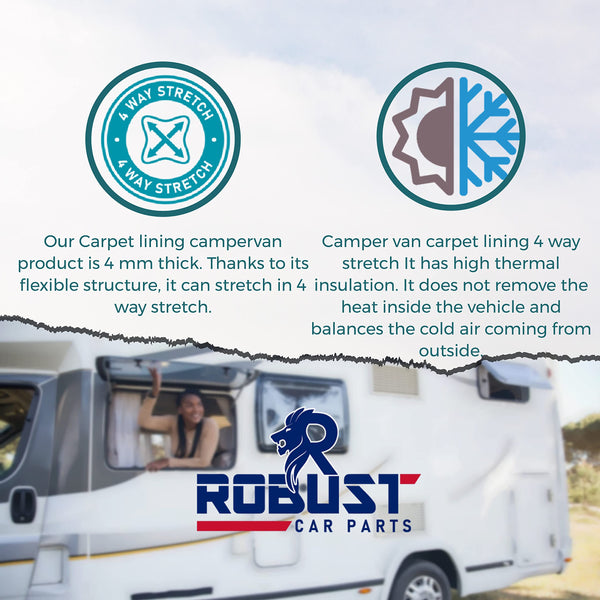 4 Way Super Stretch Lining Carpet for Camper Van Motorhome Car Vehicle Interior(Smoke,10 Metre x 2 Metre)