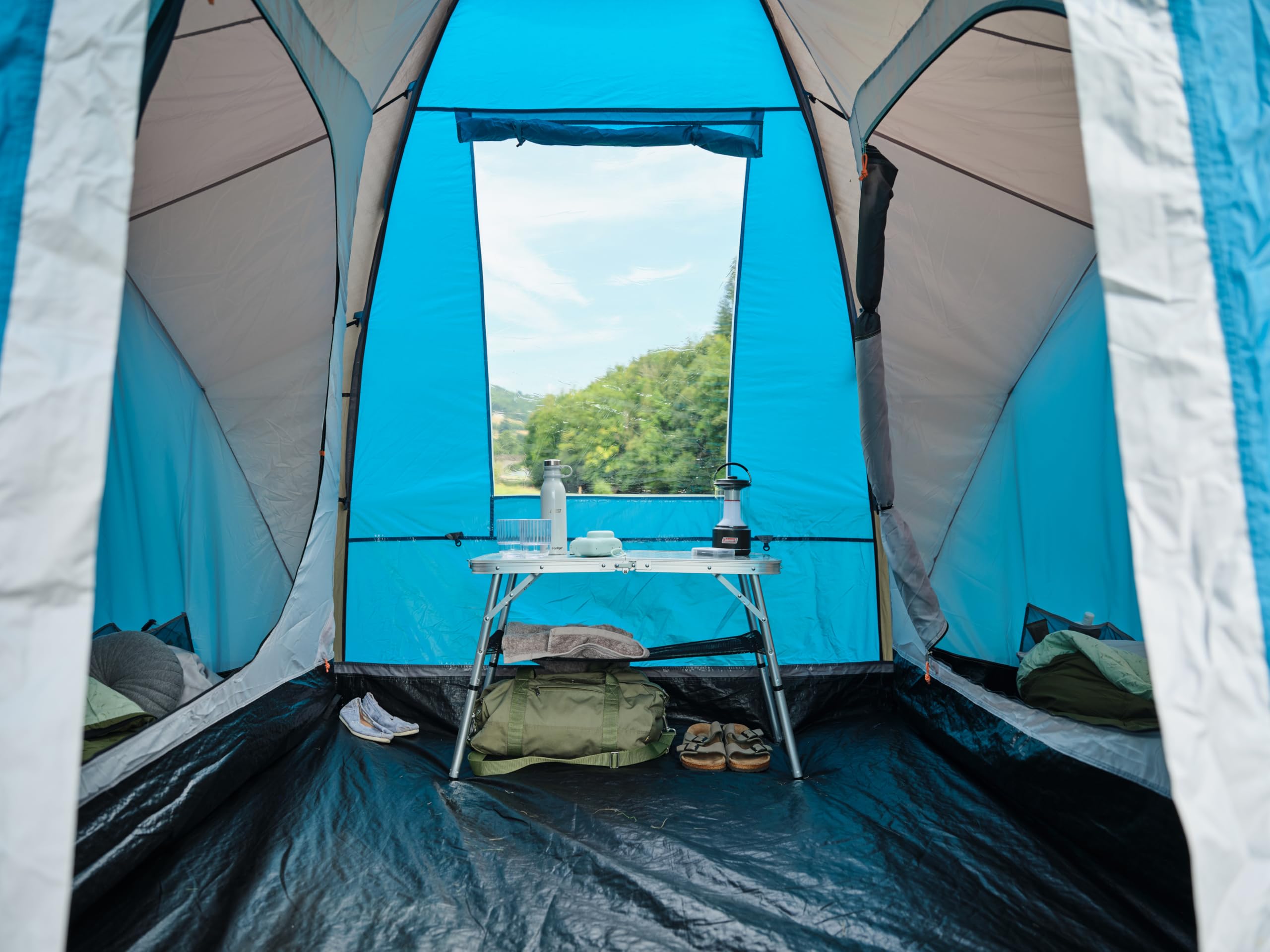 Coleman Spruce Falls 4 Tent | 4 Man Vis-a-Vis Family Tent with 2 opposite XXL size Bedrooms and Living area | 4 Person Camping Tent | 3000mm Waterproof | Sewn-in Groundsheet