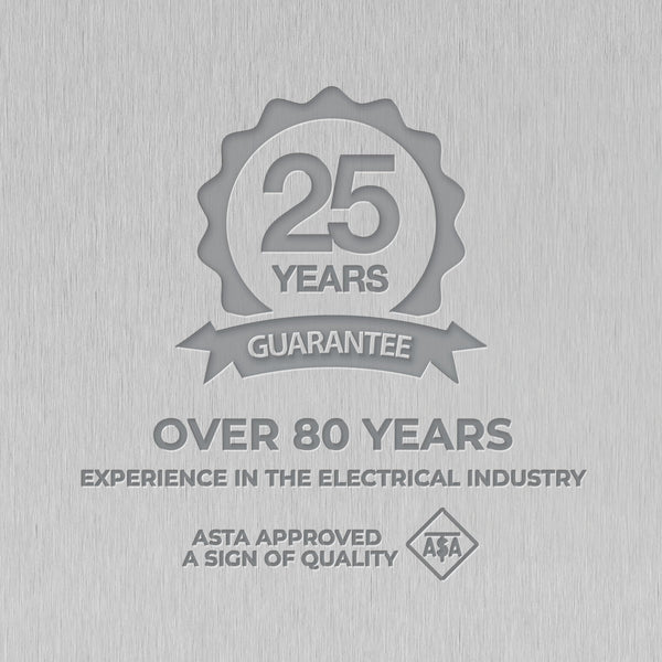 BG Electrical Cooker Switch with Socket and LED, Cooker Control Unit, Control Socket, Double Pole, Raised Profile, Round Edges, Nexus Metal, Brushed Steel, Grey Inserts, 45A, NBS70G