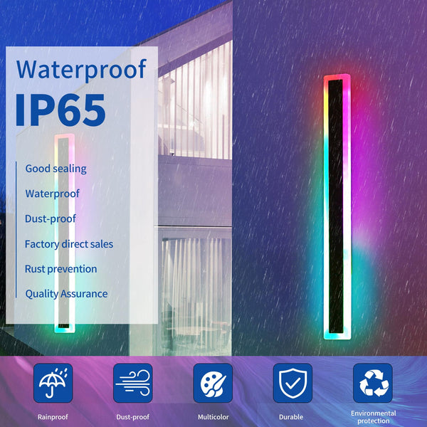 Mikeru 6500k Cool White Outdoor Wall Light, 150cm Modern Porch Wall Light, LED Vertical Long Acrylic Garden Fixture, IP65 Waterproof for Balcony, Living Room, Garage, Patio