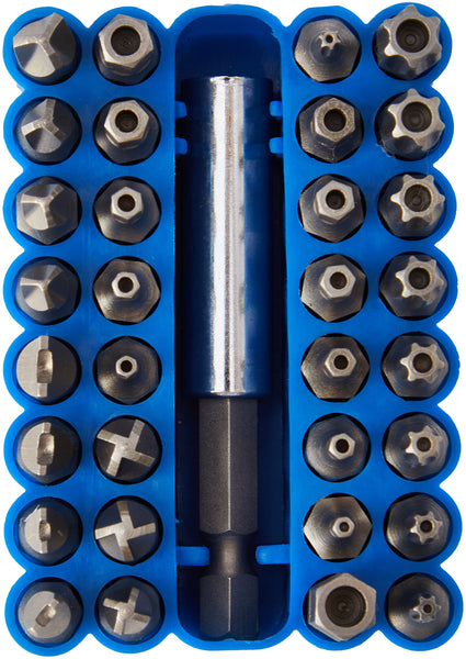 Draper 33 Piece Security Bit Set | 1/4" Metric Screwdriver Kit | 25mm Precision Hand Tools Accessories | Heavy-Duty Storage Case | 82406