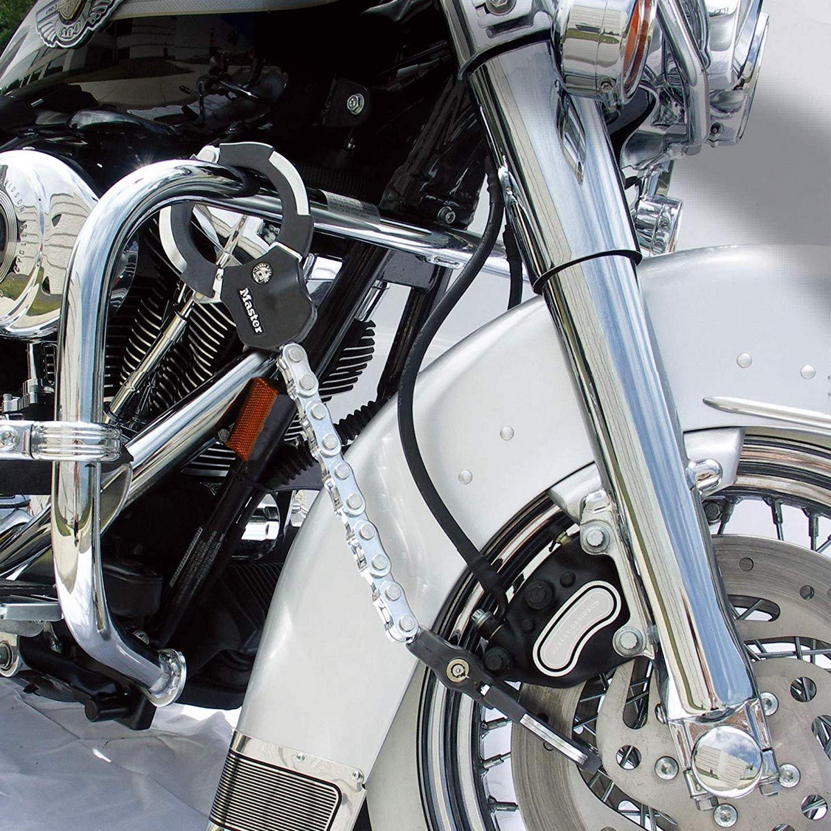 MASTER LOCK Police Approved Bike Lock and E-Scooter Lock, Hardened Laminated Steel, 4 Keys, 550 x 76 x 27 mm, for e bike scooter quad, Silver