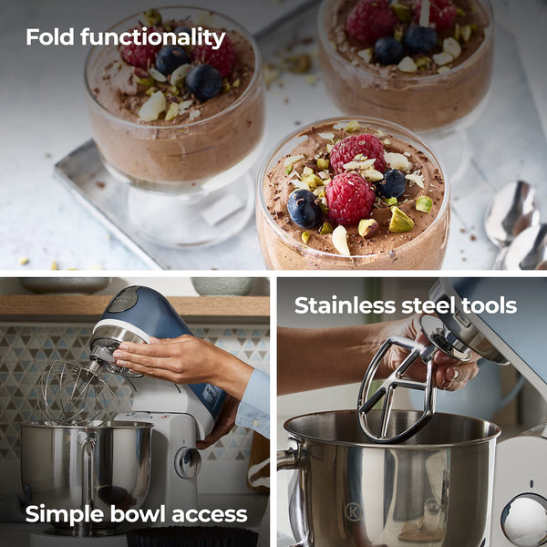 Kenwood kMix Editions KMX760API Kitchen Machine, 5 l Stainless Steel Bowl, Safe-Use Safety System, Metal Casing, 1000 Watts, incl. 3-Piece Patisserie Set and Splash Guard, Apricot Pink