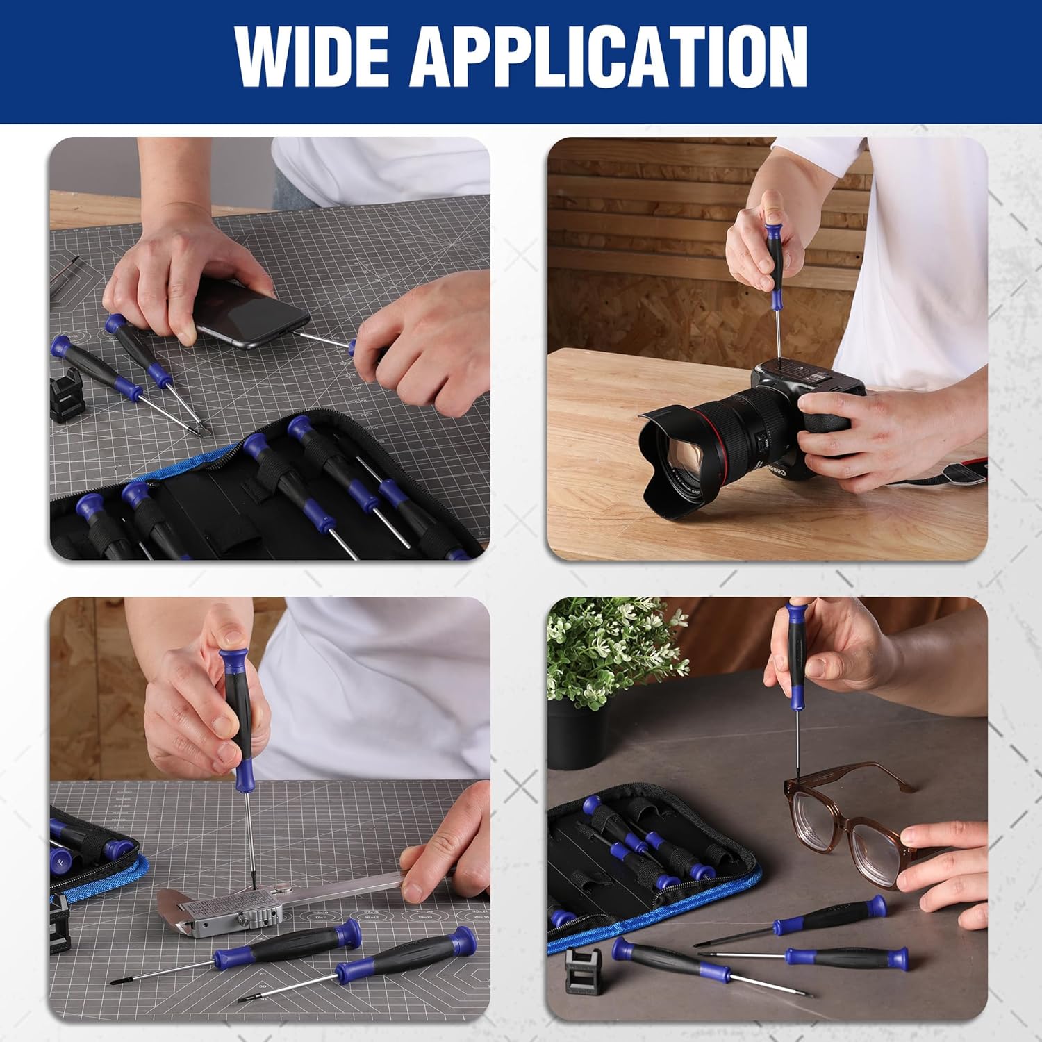 WORKPRO Precision Screwdriver Set 10-Piece, Cr-V Steel Small Screwdrivers Set, with Phillips, Slotted and Torx Tip, Organized in Zip Case, Ideal for Watch, Laptop