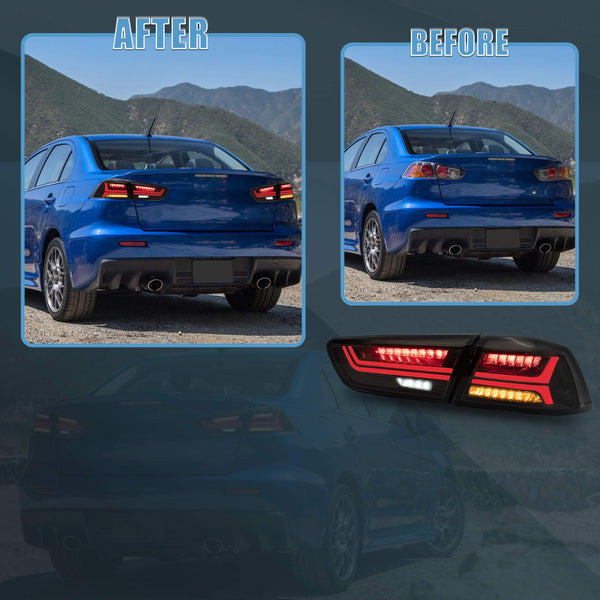 VLAND LED Headlights Compatible with Mitsubishi Lancer& EVO X 2008-2020 Front light with Sequential, Projector Headlamp