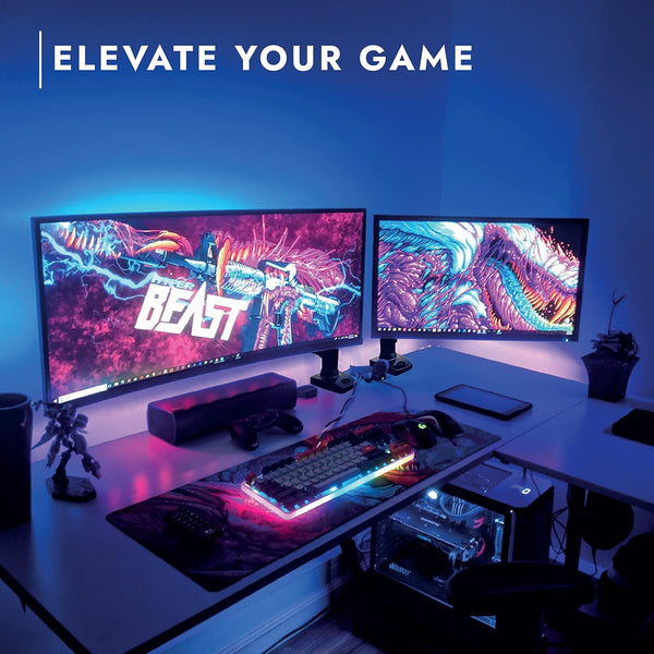 Invision Single Monitor Arm Desk Mount for 19-32 Inch Screens - VESA 75/100mm Stand Desk Clamp - Tool Free Height Adjustment with Tilt Swivel Rotate - Increased Load Capacity from 2-9kg (MX200)