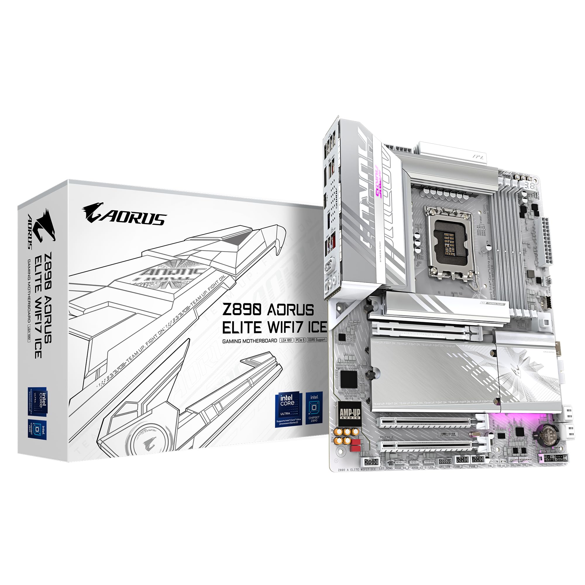 GIGABYTE Z890I AORUS ULTRA Motherboard - Supports Intel Core Ultra (Series 2) CPUs, 8+1+2 phases VRM, up to 8800MHz DDR5 (OC), 1xPCIe 5.0 + 1xPCIe 4.0, Wi-Fi 7, 2.5GbE LAN, Thunderbolt 4