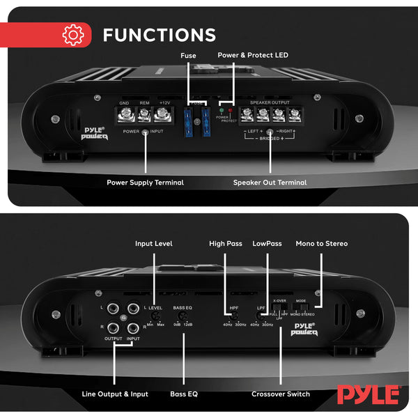 Pyle PLA2378 2000W 2 Channel Bridgeable Mosfet Amplifier