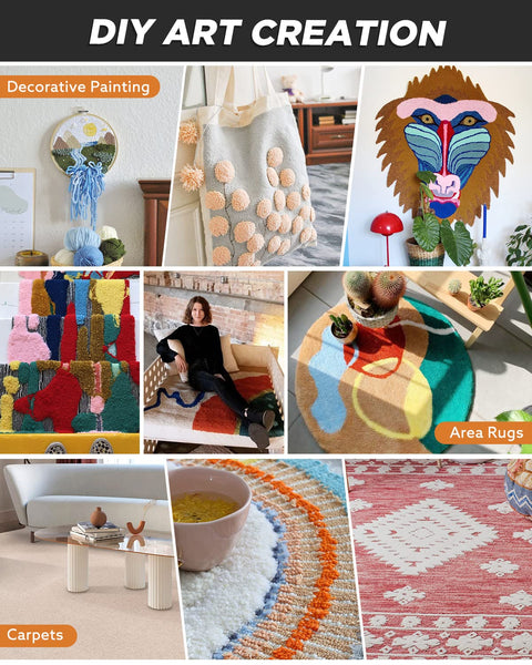 BESGEER Rug Tufting Gun Starter Kit with Carpet Trimmer - 2 in 1 Cut & Loop Pile Tuft Gun - Easy-to-Use Rug Making Kit for Adults - Carpet Maker Machine for Beginner