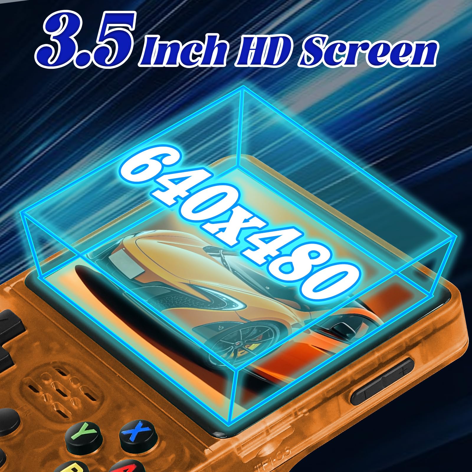Blidinner R36S Retro Handheld Games Console -With Open Source Linux System,3000mAh Battery,3.5 Inch HD Screen,64G TF Card,20,000+ Classic Games,Portable Mini Game Console for Teens and Adults-Black