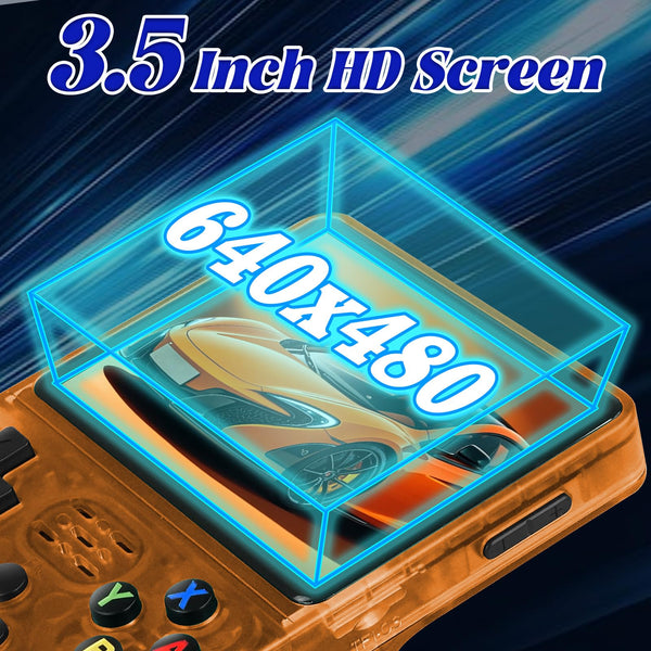 Blidinner R36S Retro Handheld Games Console -With Open Source Linux System,3000mAh Battery,3.5 Inch HD Screen,64G TF Card,20,000+ Classic Games,Portable Mini Game Console for Teens and Adults-Black