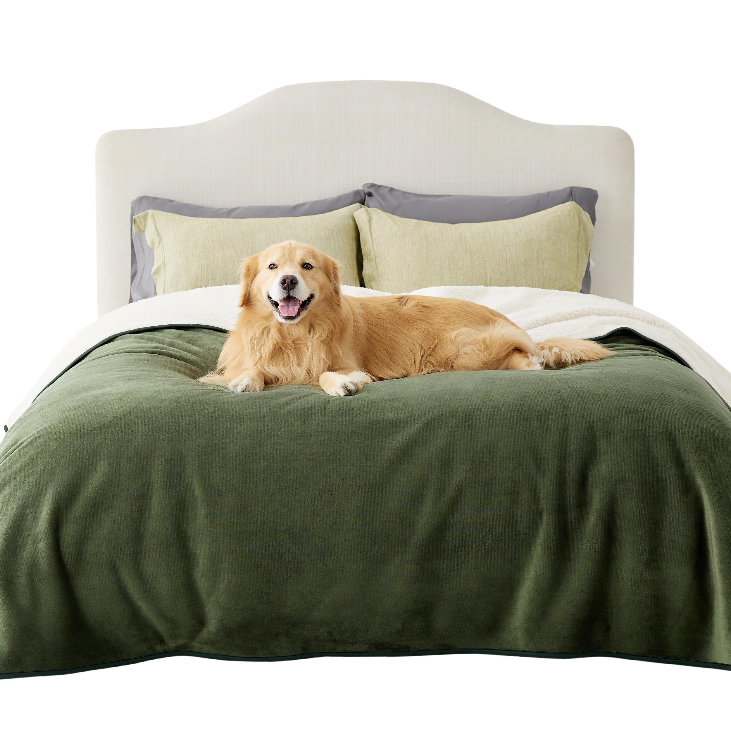 Lesure Waterproof Fleece Blanket Washable - 152x203cm Ultra Soft Grey Dog Blanket Over Sofa Bed Garden, Twin/Double Throw with Soft Plush, Fit All Season