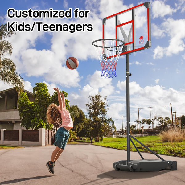 Basketball Hoop for Kids Yohood Basketball Hoop Outdoor 147-260cm Height Adjustable Portable Enlarged Base for Kids Teenagers Youth Adults Backyard Driveway Indoor