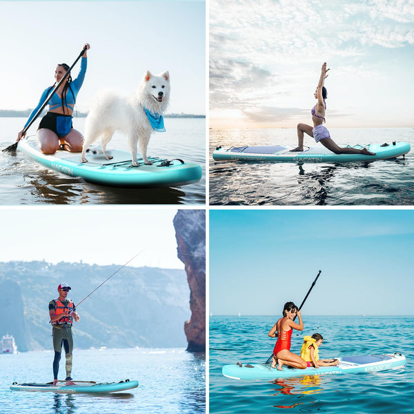 Paddle Boards for Adults, NACATIN Inflatable Stand Up Paddle Board with 10'6" SUP Paddleboard, Adjustable Paddle, Pump, Backpack, Dry Bag, Ideal for All Skill Levels (Optional Kayak Seat Available)