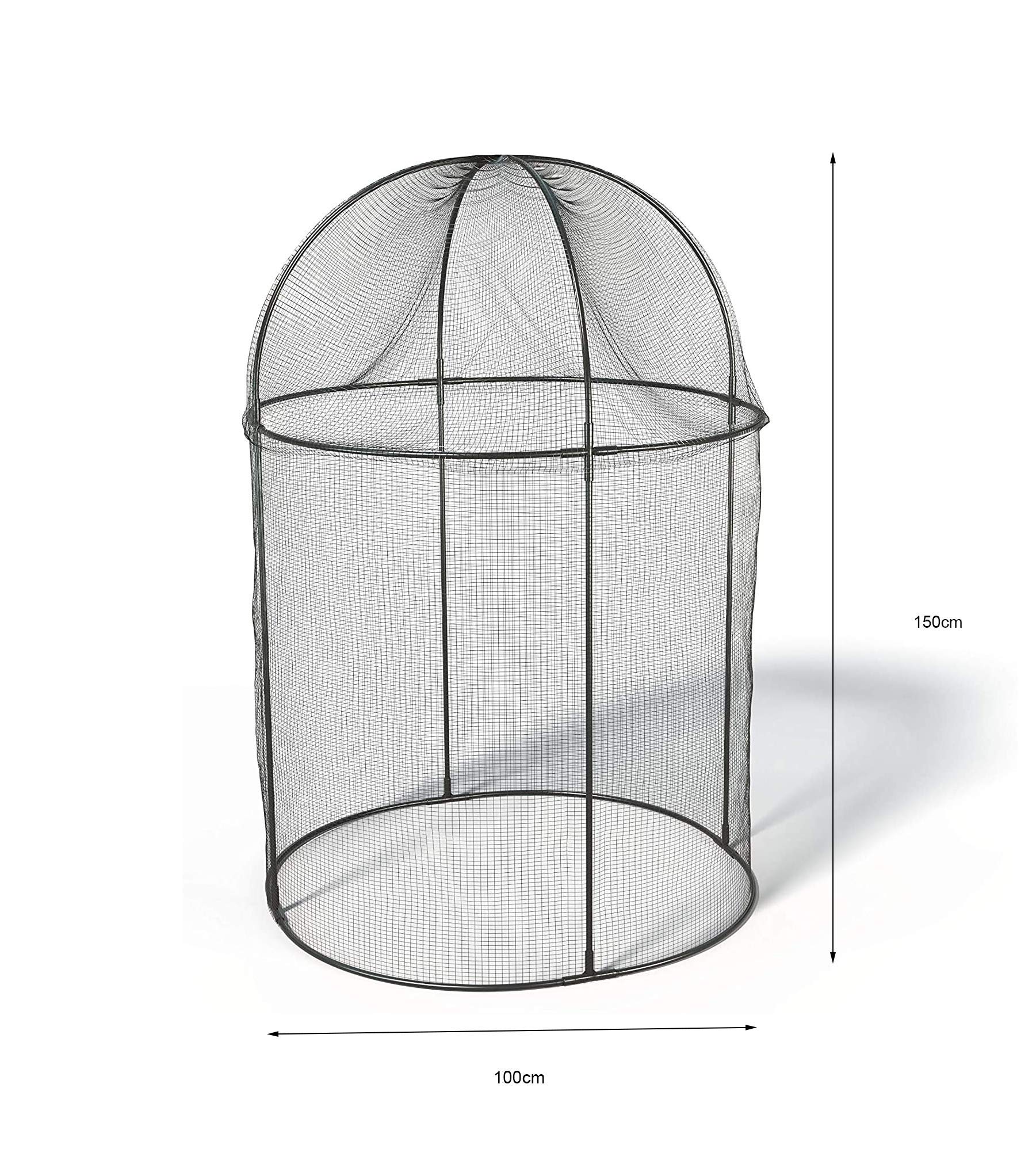 Haxnicks Steel Round Fruit Cage Frame | Bird Netting Plant Protection For Fruit Bushes | Gooseberry Currants Raspberries | Black, 100x100x150cm |